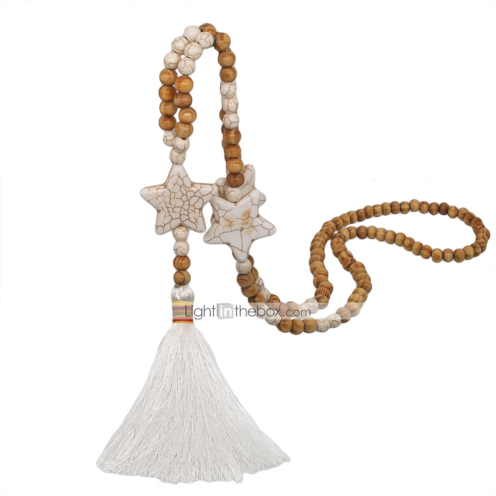 1 pc Collier Pendentif Collier de Perle For Femme Plein Air Cadeau Fête d'anniversaire En bois Pierre Fait main Amis Etoile / Collier Sautoir / Collier de perles de 2025 ? $14.99 –P7
