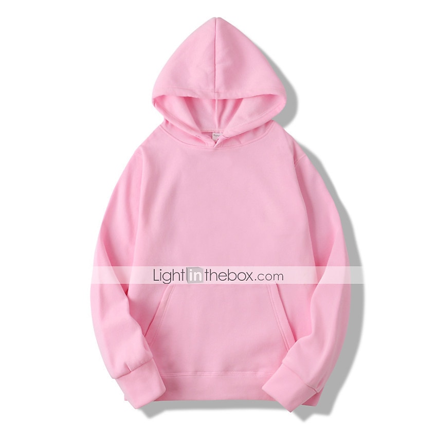 Men s Hoodie Sweatshirt Black White Yellow Pink Red Pullover Solid