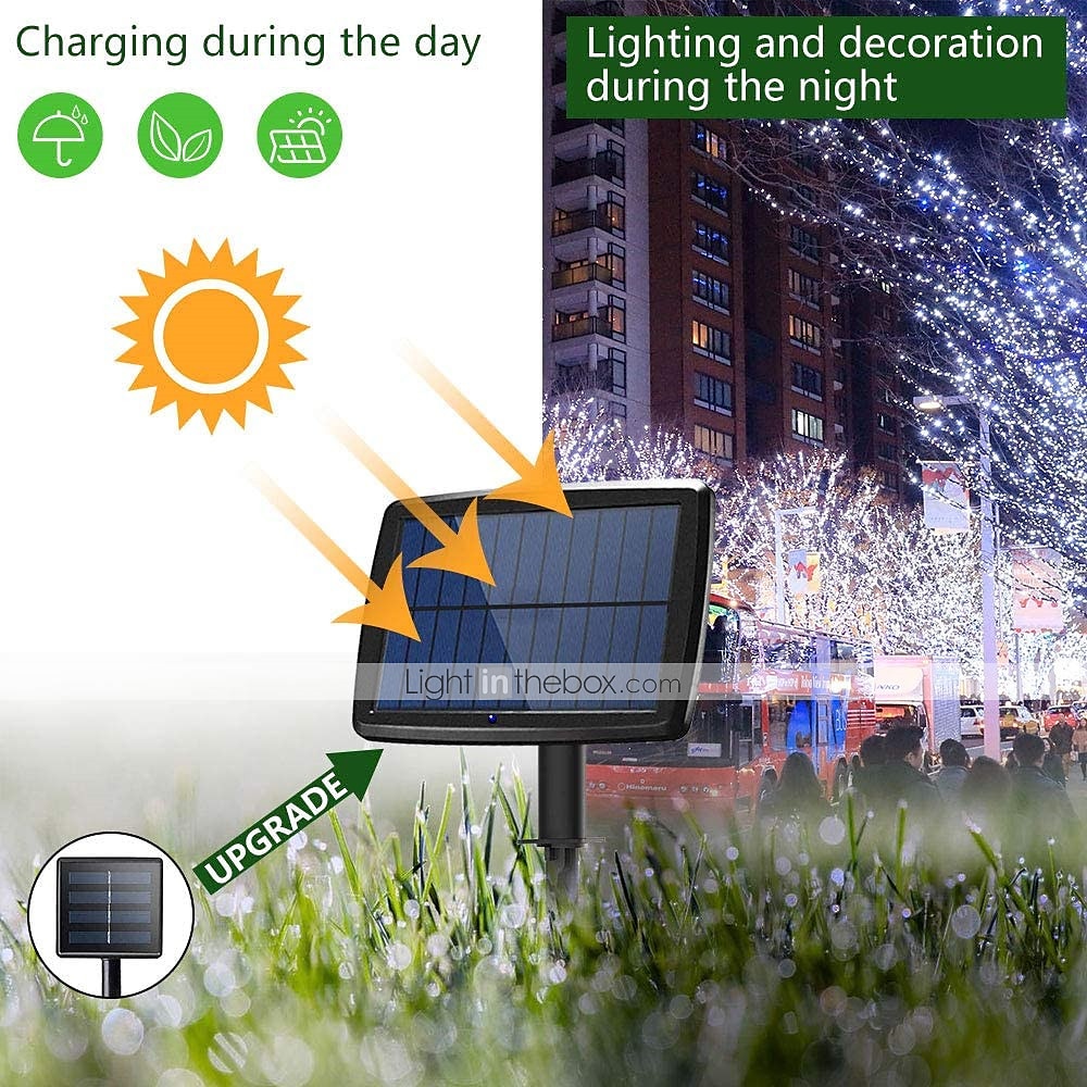 Outdoor Solar String Lights 100M 800LED 50M 500LED Upgraded Fairy Christmas String Lights Ambiance Lighting for Outdoor Patio Lawn Remote Control Memory Function IP65 Waterproof Garden Light 2025 - $66.99 –P4