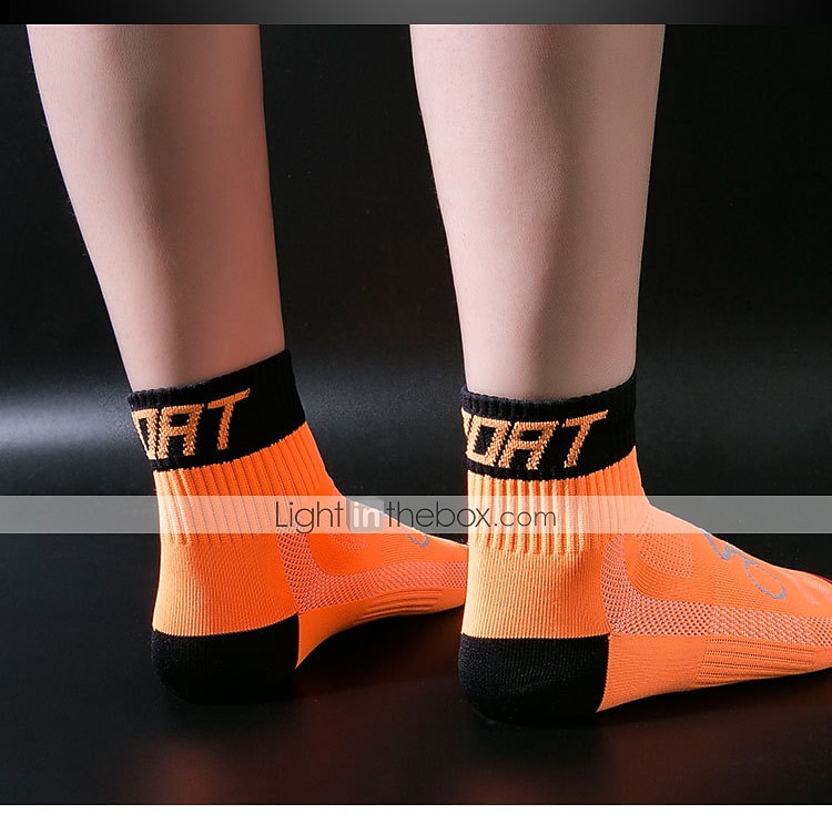 Compression Socks Athletic Sports Socks Crew Socks Cycling Socks Men's Football / Soccer Cycling / Bike Breathable Wearable 1 Pair Winter Solid Color Chinlon Black White Orange M L XL 2026 - $16.57 –P2
