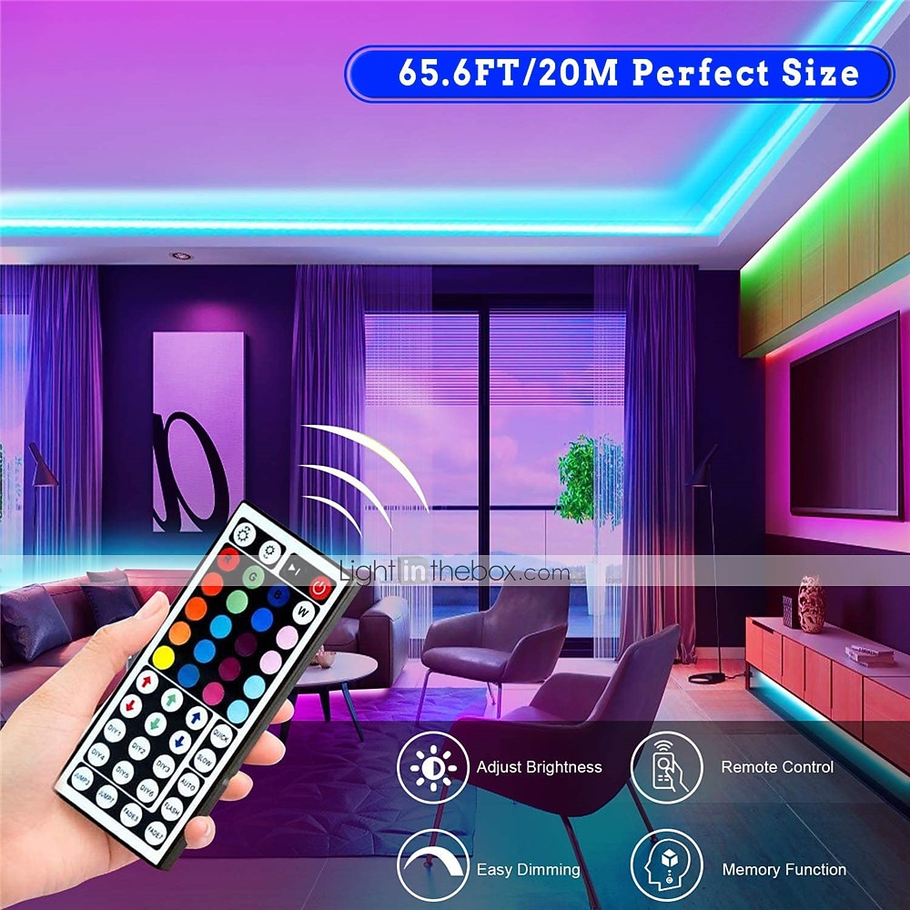 led strip licht 32.8ft 10m rgb smd 5050 30led/m 2835 60/m kleur veranderende waterdicht voor thuis vakantie party backlight decoratie 2026 - $16.29 –P12