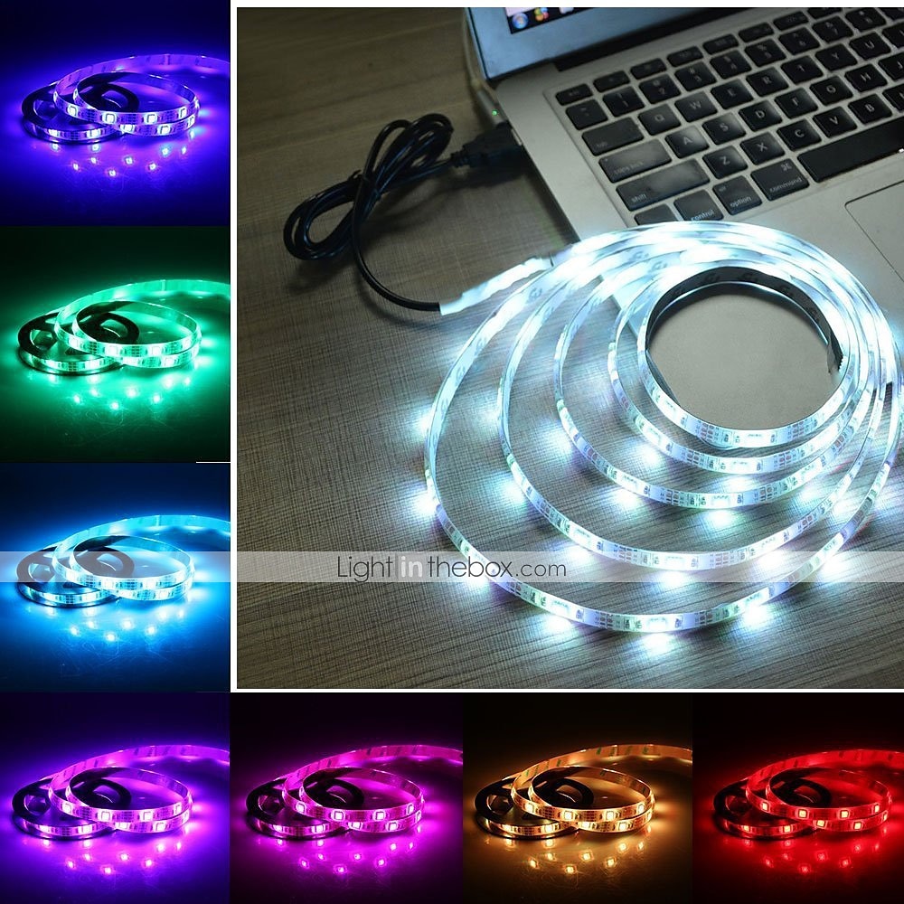 App Intelligent Control Bluetooth Mesh Smart Led Lights Strip 1M 2M 3M 4M 5M 5050 RGB SMD 30 LEDs Per Meters with IR 24 Key Controller USB Port DC5V 2025 - $10.49 –P10