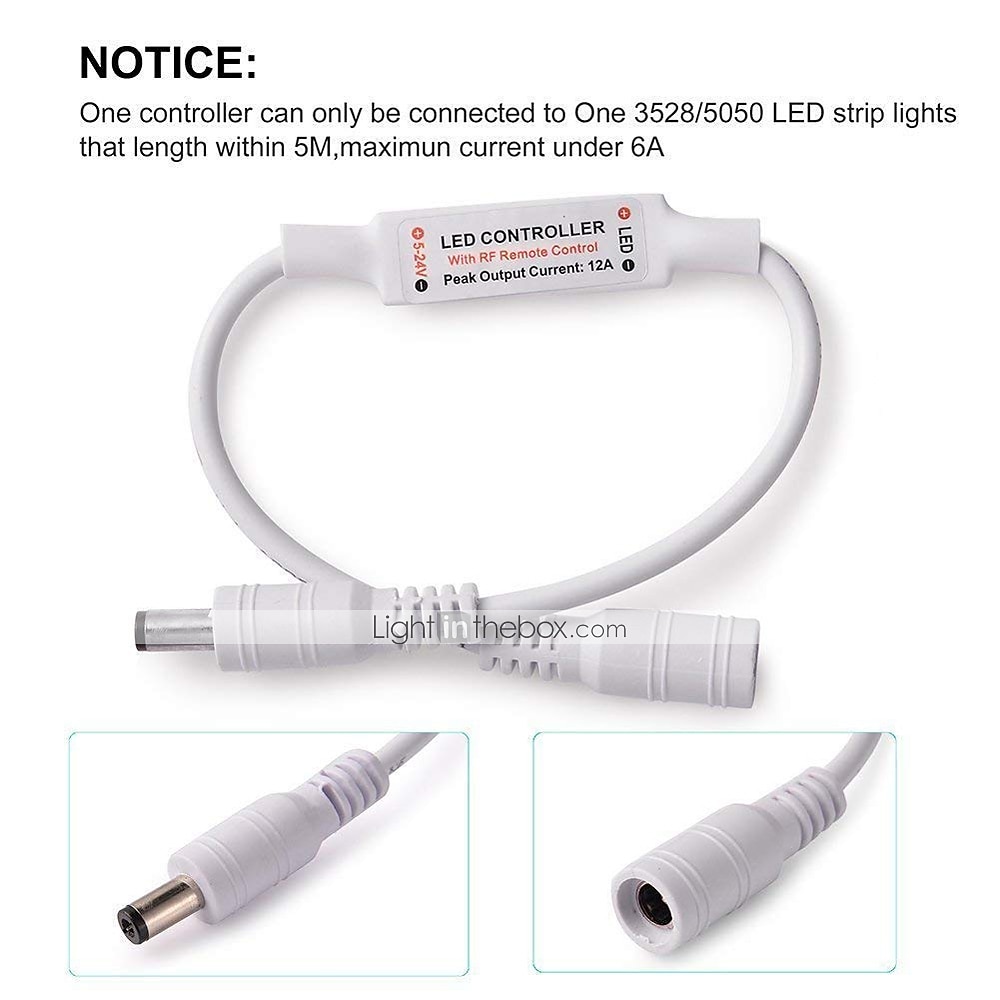 1PC 11-key RF Mini Wireless Remote Controller With DC Connector For Single Color 3528 5050 LED Strip Lights DC12-24V 2025 - $8.49 –P3