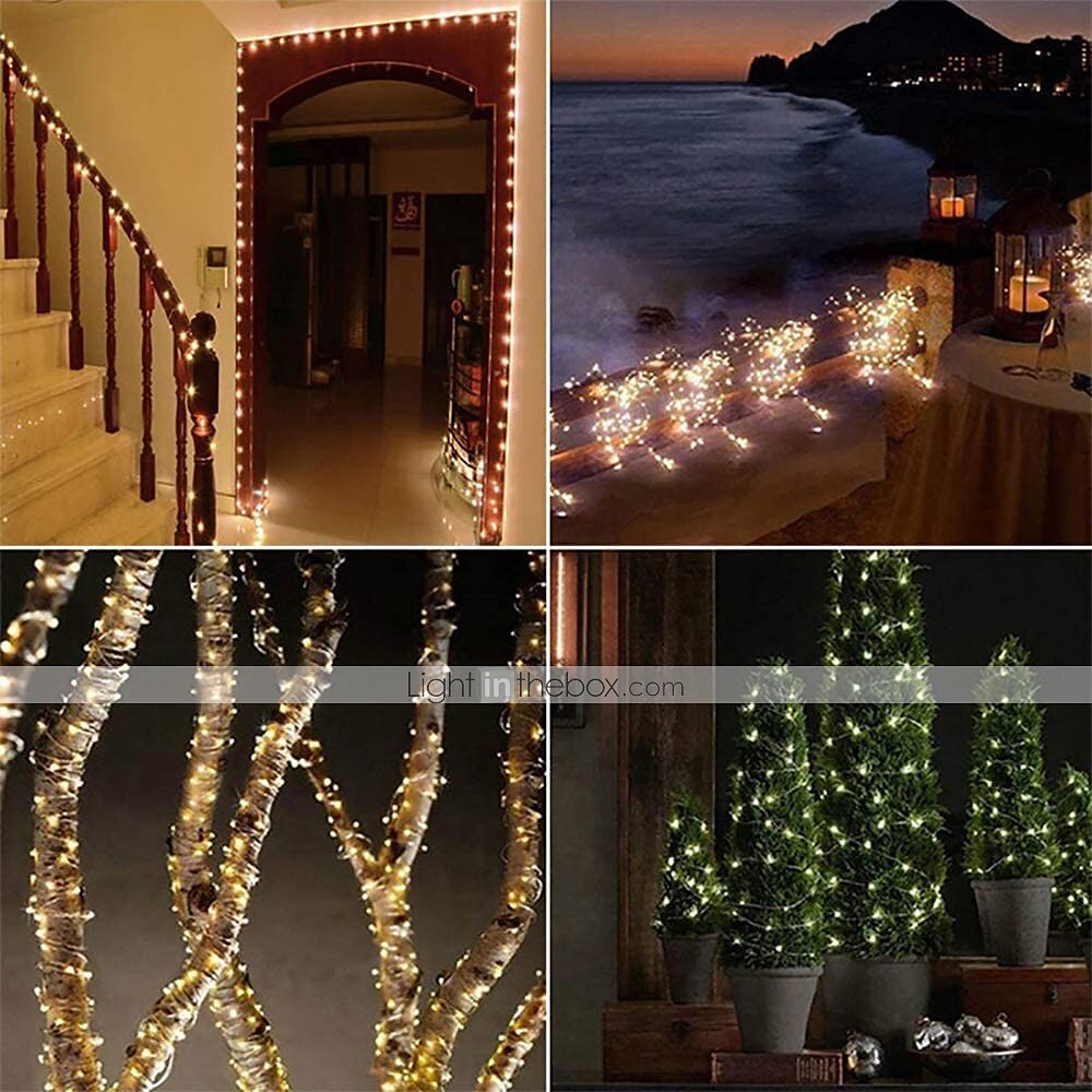 Outdoor Solar String Lights 100M 800LED 50M 500LED Upgraded Fairy Christmas String Lights Ambiance Lighting for Outdoor Patio Lawn Remote Control Memory Function IP65 Waterproof Garden Light 2025 - $66.99 –P6