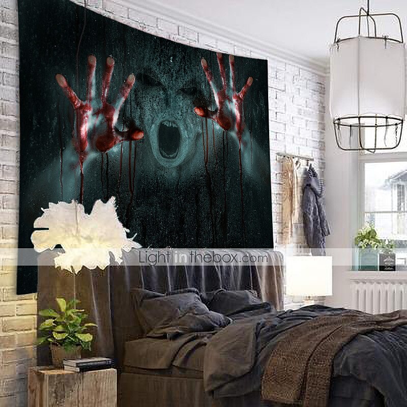 halloween koristeet hirviö loma seinä tapetti taide sisustus peitto verho piknik pöytäliina riippuva koti makuuhuone olohuone asuntolan sisustus psykedeelinen verinen käsi zombie kummittelee pelottava 2025 - $13.99 –P2