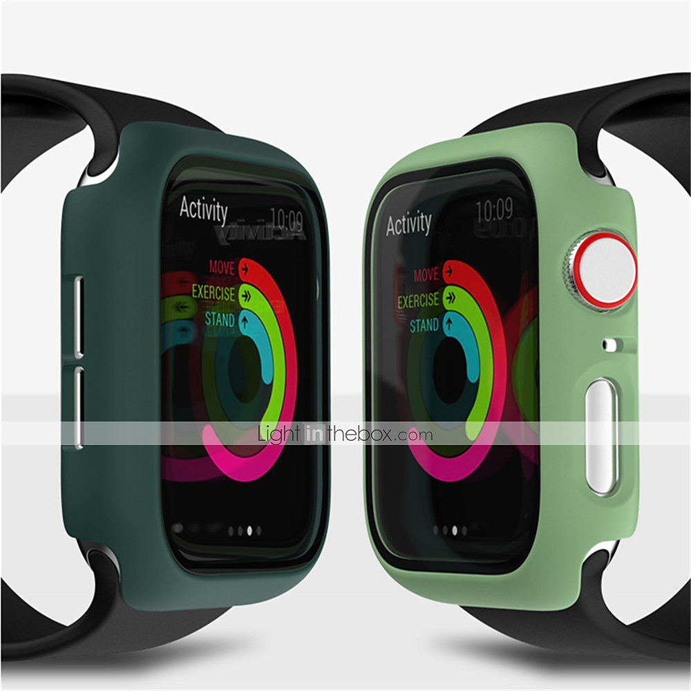 مشاهدة حالة مع حامي الشاشة متوافق مع Apple Watch Series 8 7 41mm 45mm / Series 6 5 4 SE 40mm 44mm / Series 3 2 1 38mm 42mm مقاومة للخدش غطاء كامل ممتص الصدمات زجاج مقوى / الكمبيوتر الشخصي ووتش غطاء 2025 - $10.99 –P1