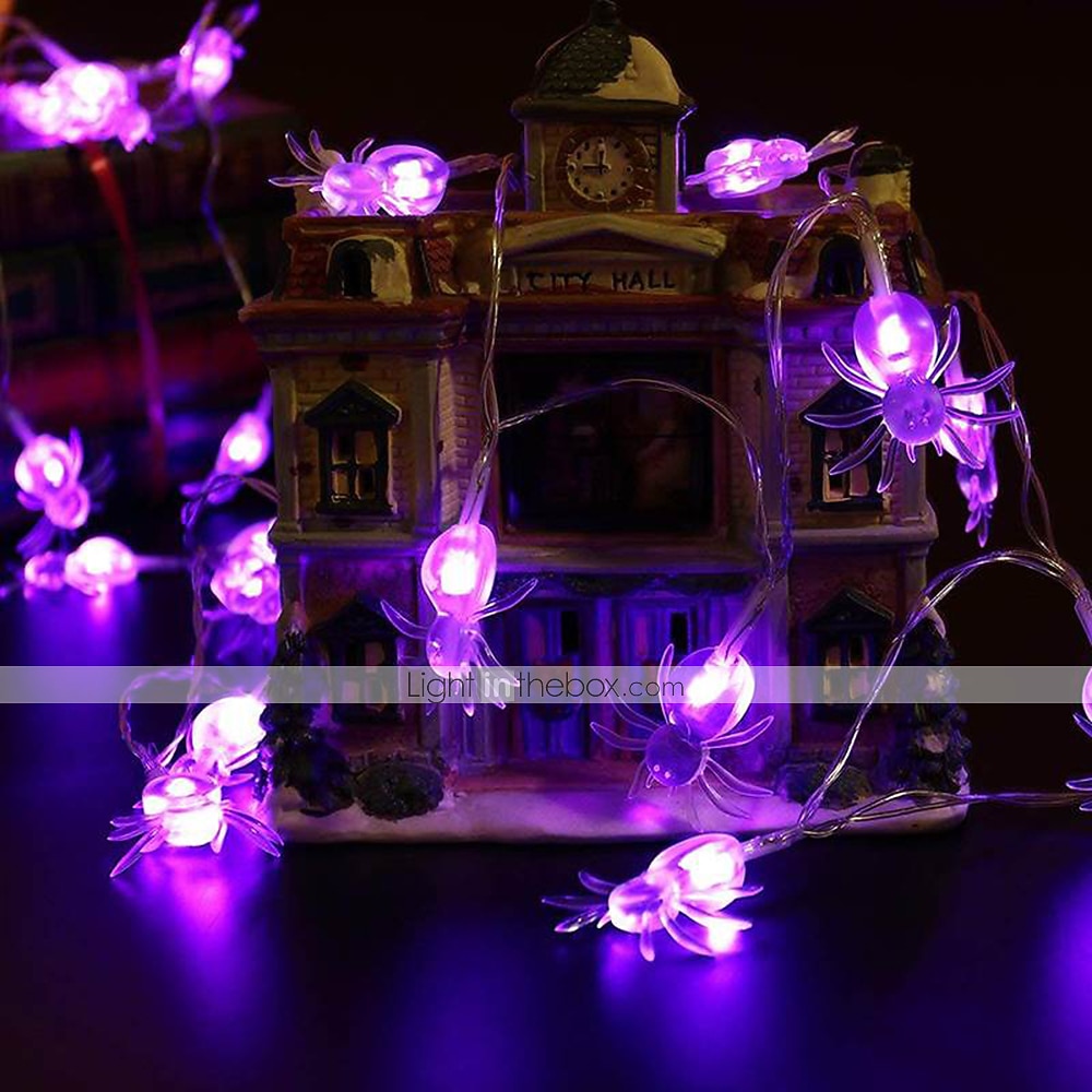 φώτα αποκριών φώτα κορδόνι αράχνη 10 led μοβ αράχνες 1.5m 4.9ft led παιχνίδια αποκριές φεστιβάλ φάντασμα διακόσμηση τρόμου για κοστούμια πάρτι 2025 - $11.49 –P2