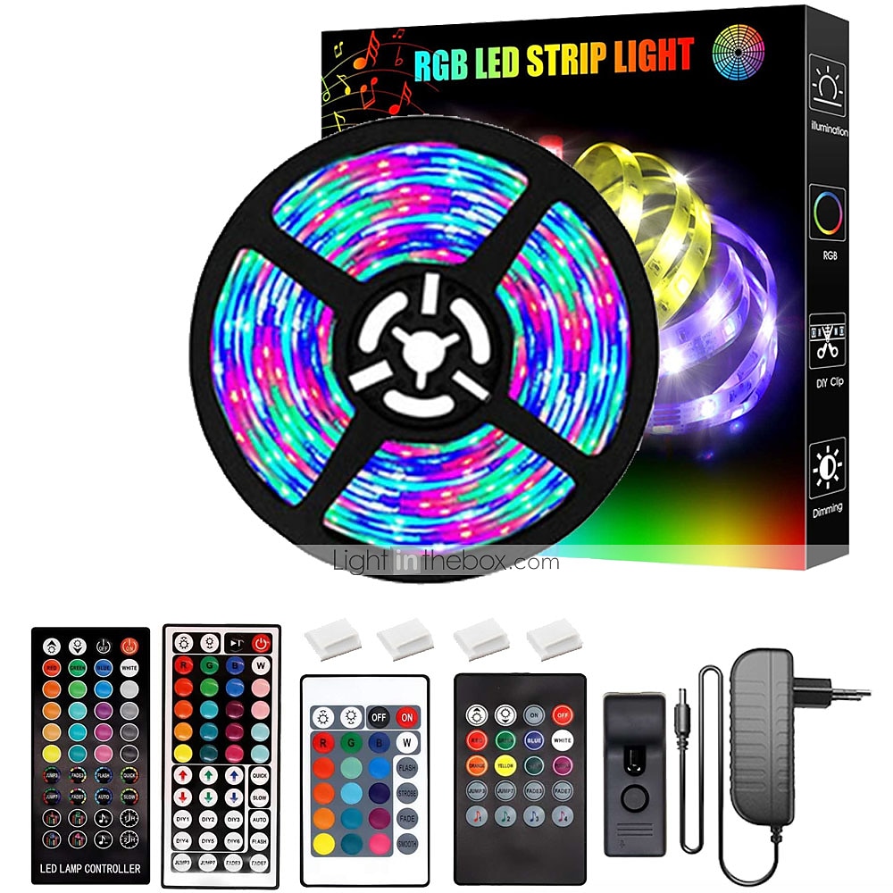 bande lumineuse led 20m 65.6ft bluetooth étanche bricolage changement de couleur 2835 rgb avec télécommande et contrôleur caché installation facile pour tv rétroéclairage chambre et chambre de 2025 ? GBP £10 –P3