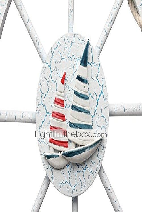 strand fa csónak hajó kormánykerék fal akcentus falra akasztó ajtó akasztó dísz fali dekoráció lakberendezés 28*28cm 2025 - $23.99 –P3