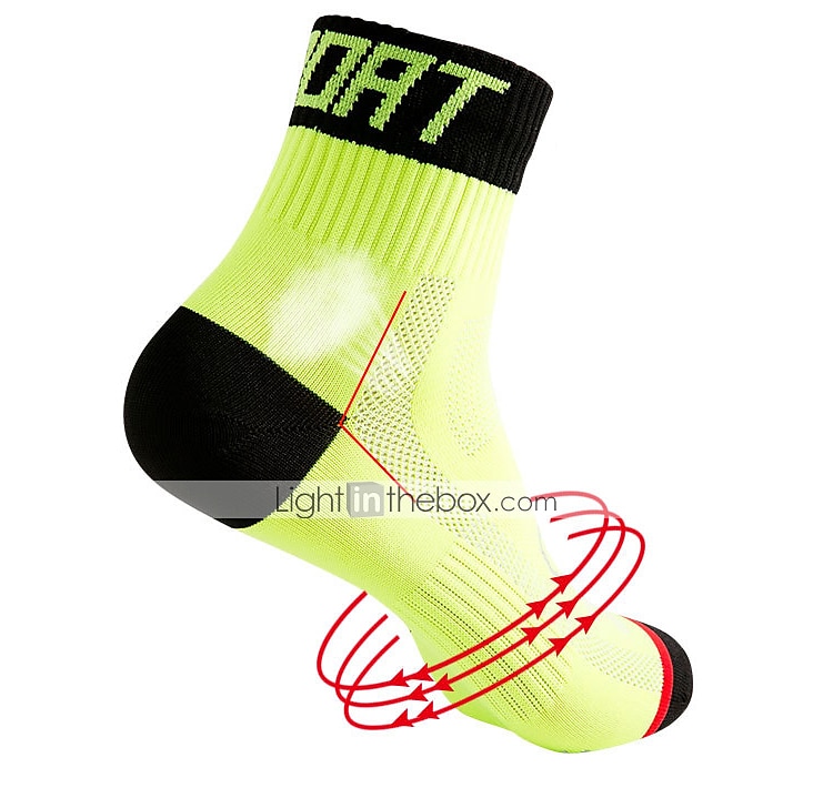 Compression Socks Athletic Sports Socks Crew Socks Cycling Socks Men's Football / Soccer Cycling / Bike Breathable Wearable 1 Pair Winter Solid Color Chinlon Black White Orange M L XL 2026 - $16.57 –P8