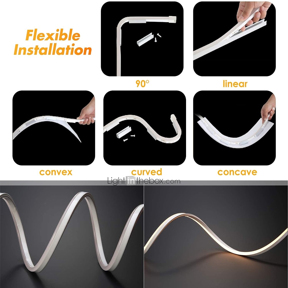 3~5m 9.8~16.4ft Multicolor Flexible Neon LED Strip Rope Lights 120 LEDs / Meter 2835 SMD IP65 Waterproof Flexible with DC12V Power adapter for Outdoor Party Home Decoration 2025 - $32.99 –P8