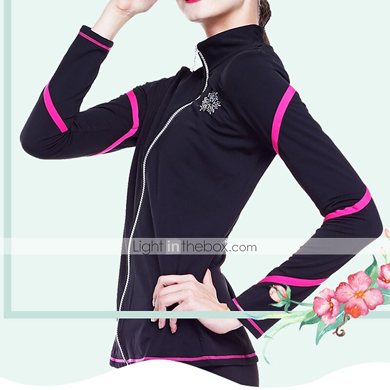 Eiskunstlauf-Jackett und -Hose Damen Mädchen Eislaufen Hosen / Regenhose Shirt Weiß Rosa Blau Glitzer Vlies Spandex Hochelastisch Ausbildung Wettbewerb Eiskunstlaufkleidung warm Kristalle Langarm 2026 - $123.99 –P2