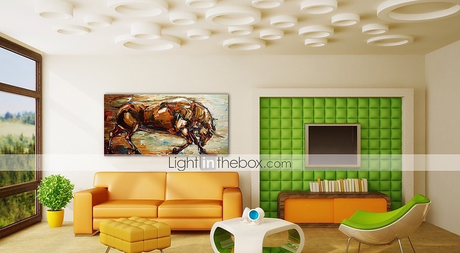 Oil Painting Hand Painted Horizontal Panoramic Animals Modern Rolled Canvas (No Frame) 2025 - $65.99 –P8