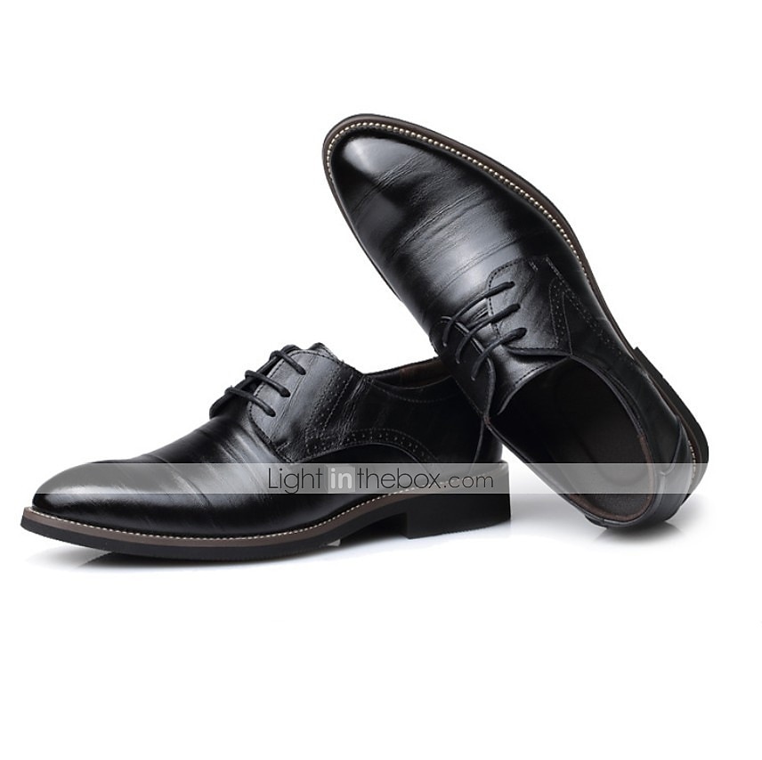 Homme Oxfords Chaussures derby Chaussures habillées Entreprise Classique du quotidien Bureau et carrière Soirée & Evénement Cuir Preuve de l'usure Lacet Noir Jaune Bleu Printemps Automne de 2025 ? $54.99 –P7