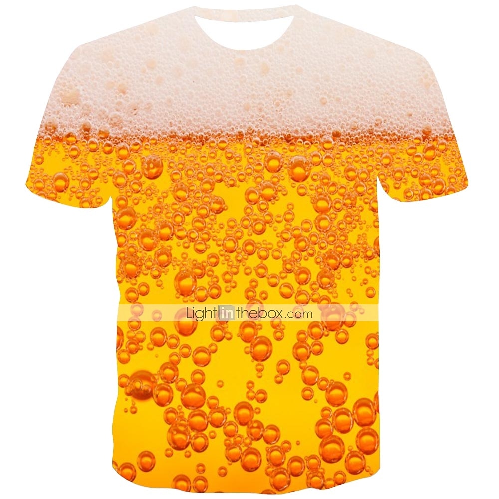 Homme Graphic Bulle Bière Chemise T shirt Manche Courte T-shirt 3D effet Col Rond Chemise Vêtement de rue Exagéré du quotidien Sortie Fête d'Octobre Vert Claire Rouge Bleu Vêtement Tenue Normal S M L de 2025 ? $17.99 –P1