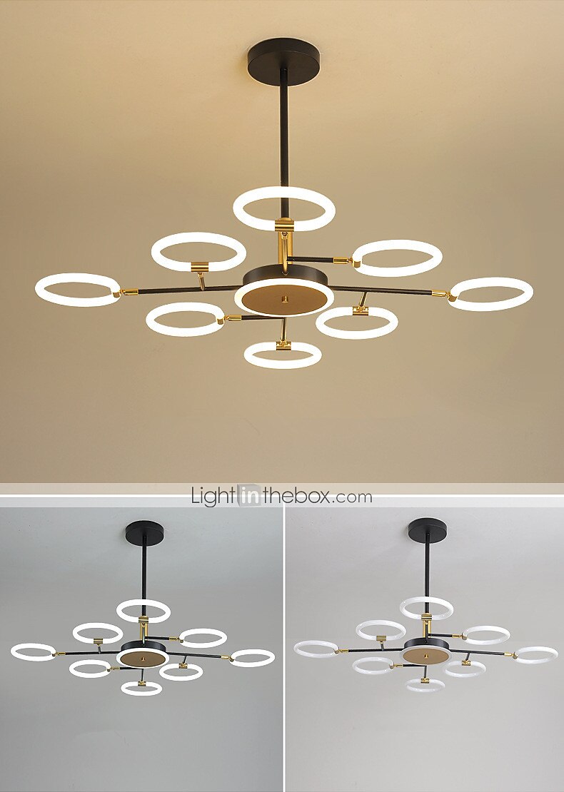 6/8/10 teste lampada a sospensione a led lampadario molecolare a forma di anello regolabile semplice moderna luce nordica stile di lusso soggiorno camera da letto sala da pranzo ristorante del 2025 a $722.72 –P5