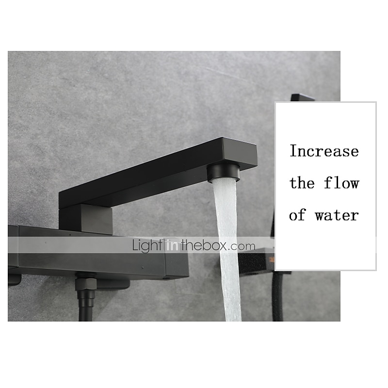 Bathtub Faucet Black Wall Mounted, Bathroom Faucet Bath Roman Tub Filler Mixer Tap Brass, 2 Hole Sprayer with Cold Hot Water Hose 2025 - AU $582.39 –P4