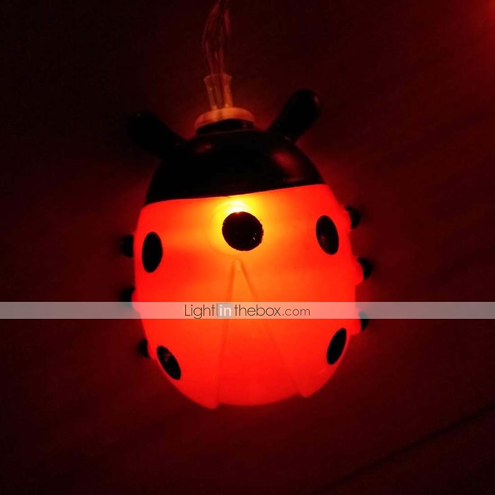 coccinelle luci stringa led luce fata 3 m 20 led 1.5 m 10 led alimentato a batteria giardino esterno recinzione natale halloween ghirlanda vacanza decorativa del 2025 a $13.99 –P5