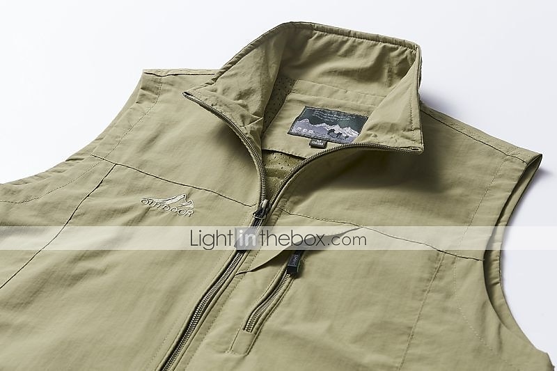 Voor heren Vissersvest Wandelvest Mouwloos Overkleding Rits top Buiten waterdicht Winddicht Ultralicht (UL) Ademend Chinlon Zwart Leger Groen Grijs Jagen Vissen Klimmen / Sneldrogend / Multi Pocket 2025 - $21.99 –P14