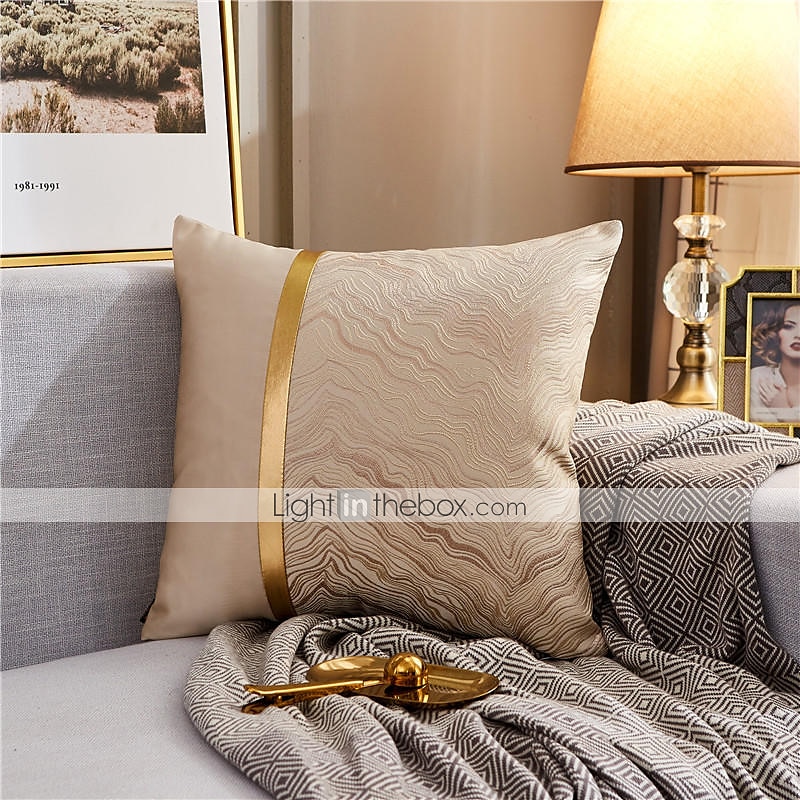 Almofadas decorativas textura cor combinando linha dourada jacquard bordado capa de almofada sala de estar quarto sofá capa de almofada almofada ao ar livre para sofá cama cadeira de 2025 por $19.99 –P13
