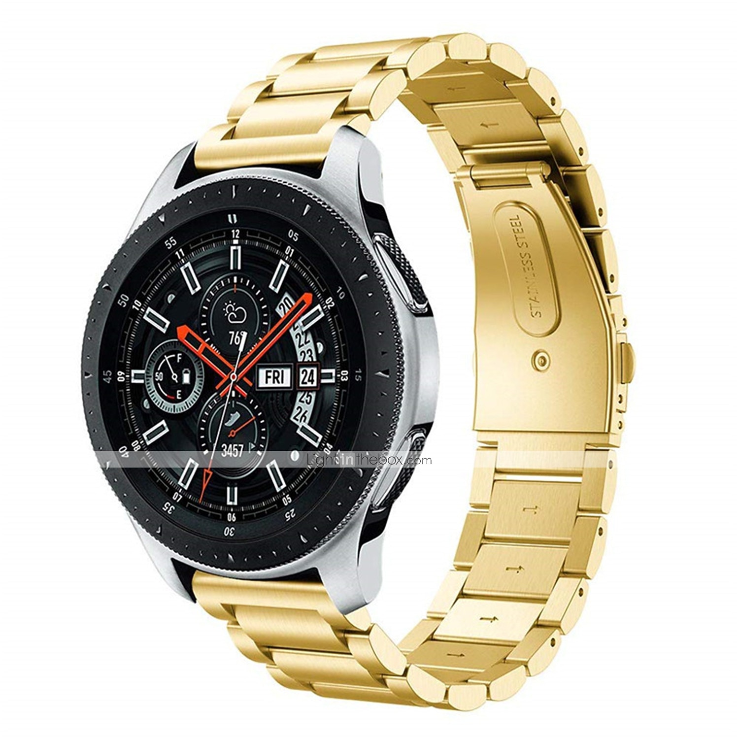 Cinturino per orologio  per Samsung Watch 3 45mm, Galaxy Wacth 46mm, Gear S3 Classic / Frontier, Gear 2 Neo Live Acciaio inossidabile Sostituzione Cinghia 22mm Lavoro Chiusura classica Polsino del 2025 a $9.99 –P11