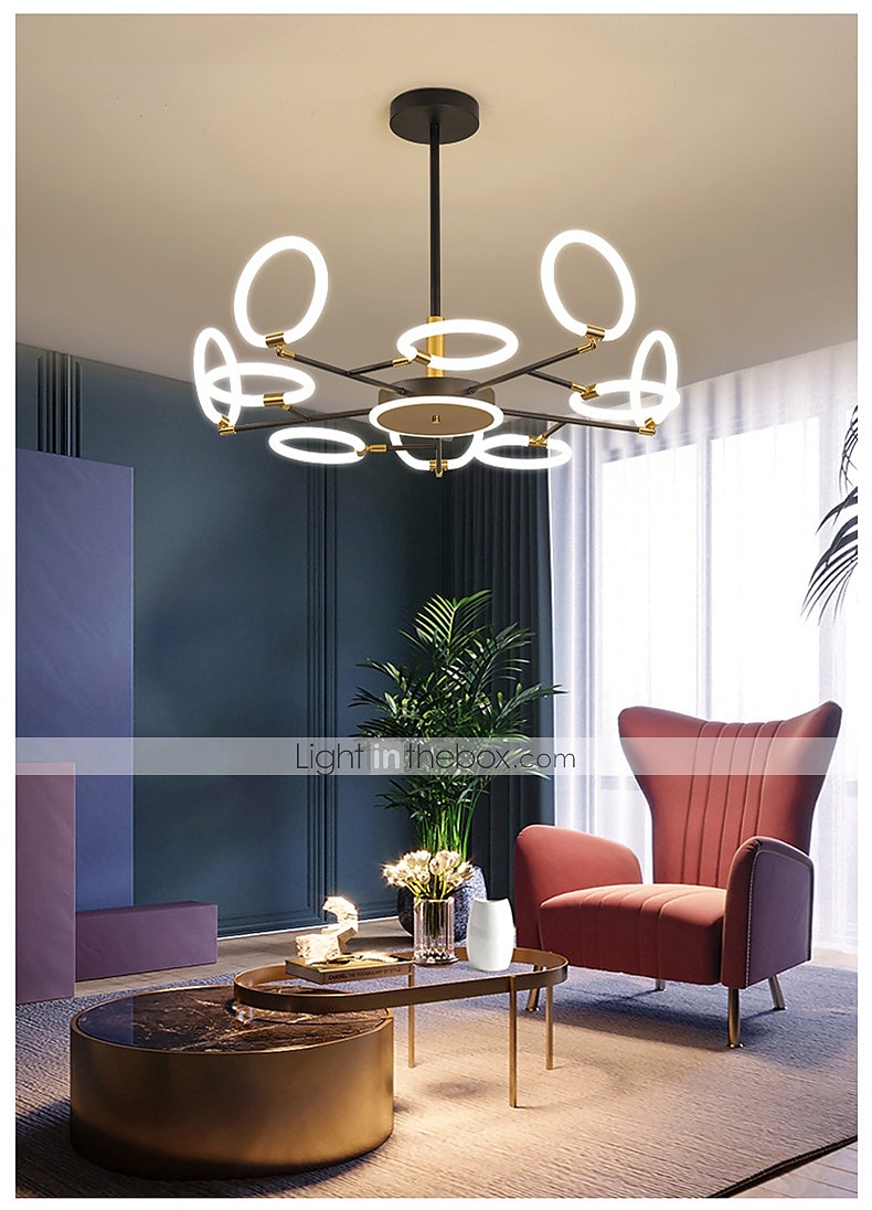 6/8/10 teste lampada a sospensione a led lampadario molecolare a forma di anello regolabile semplice moderna luce nordica stile di lusso soggiorno camera da letto sala da pranzo ristorante del 2025 a $722.72 –P1