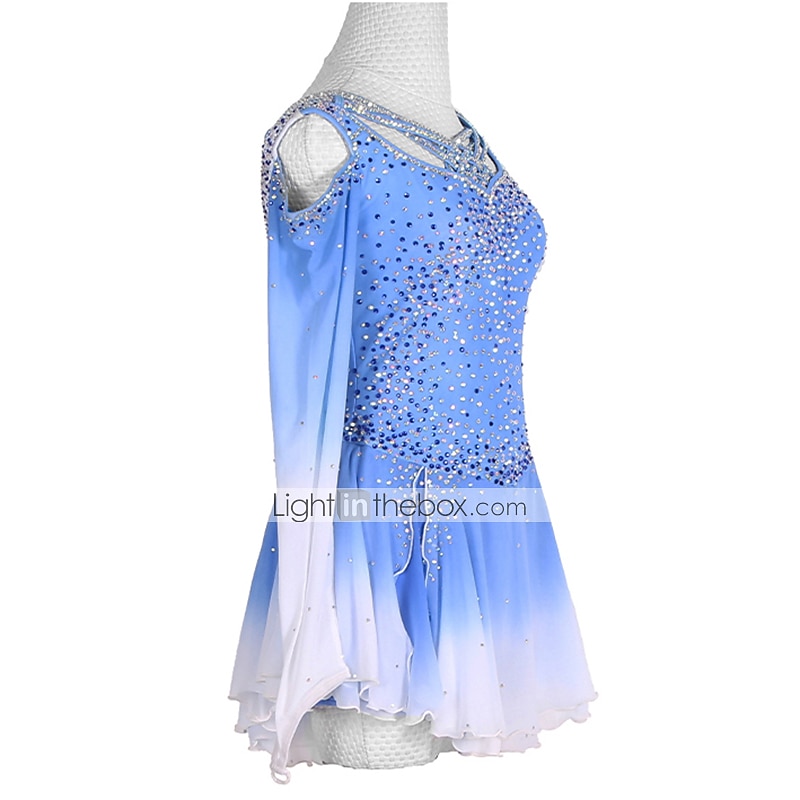 Kunstschaatsjurk Dames Voor meisjes Schaatsen Jurken Outfits Zwart Wit Roze Lapwerk Asymetrische zoom Netstof Spandex Hoge Elasticiteit Opleiding Oefenen Wedstrijd Kunstschaatskleding Kristal 2026 - $168.99 –P3