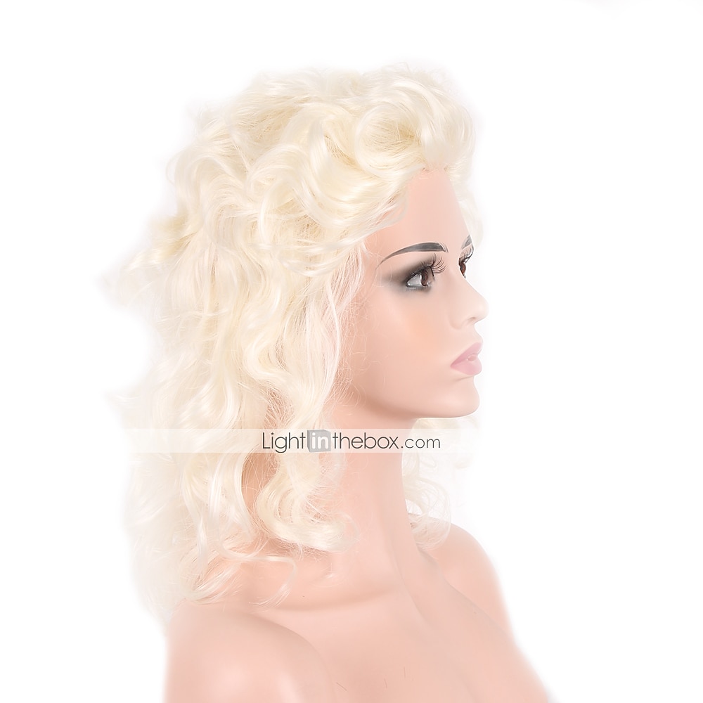 פאה שואגת פאה קוספליי פאה סינתטית פאה קוספליי פאה מארי אנטואנט מתולתל מתולתל פאה מהמאה ה-18 פאת שיער סינטטי לבן באורך בינוני פאת קרנבל לבנה של קליפורניה 2026 - $30.99 –P5