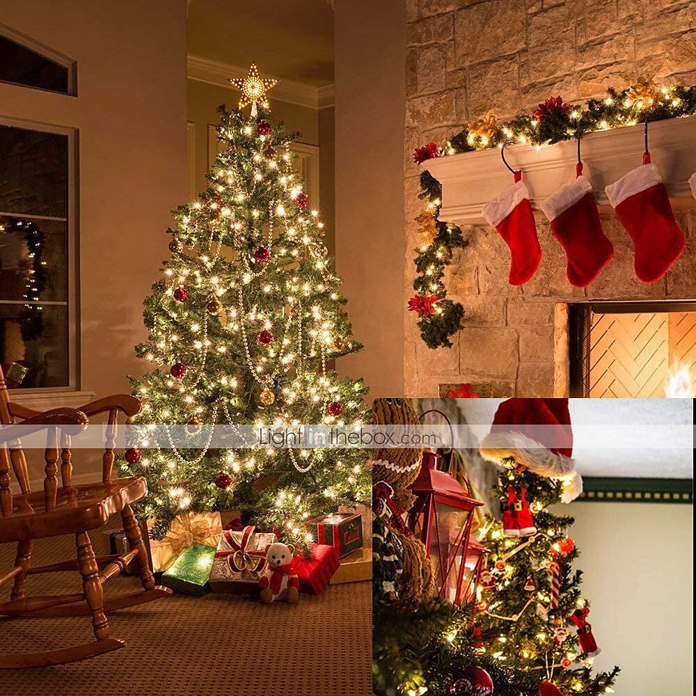 led lichtslingers 800 leds 400 leds 300 leds 200 leds 100 leds plug in lichtslingers 8 modi waterdicht binnen buiten kerstboom bruiloftsfeest slaapkamer decoraties eu stekker 220-240v en ons stekker 2025 - $15.99 –P2