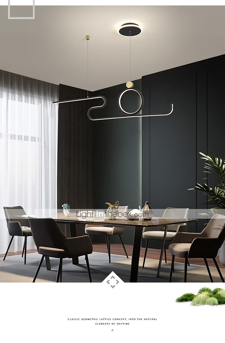 90 cm LED Pendant Light Nordic Island Style Extremely Simple Modern Gold Black Atmosphere Personality Dining Table Long Bar Taipei European Office Restaurant 2025 - $299.99 –P5