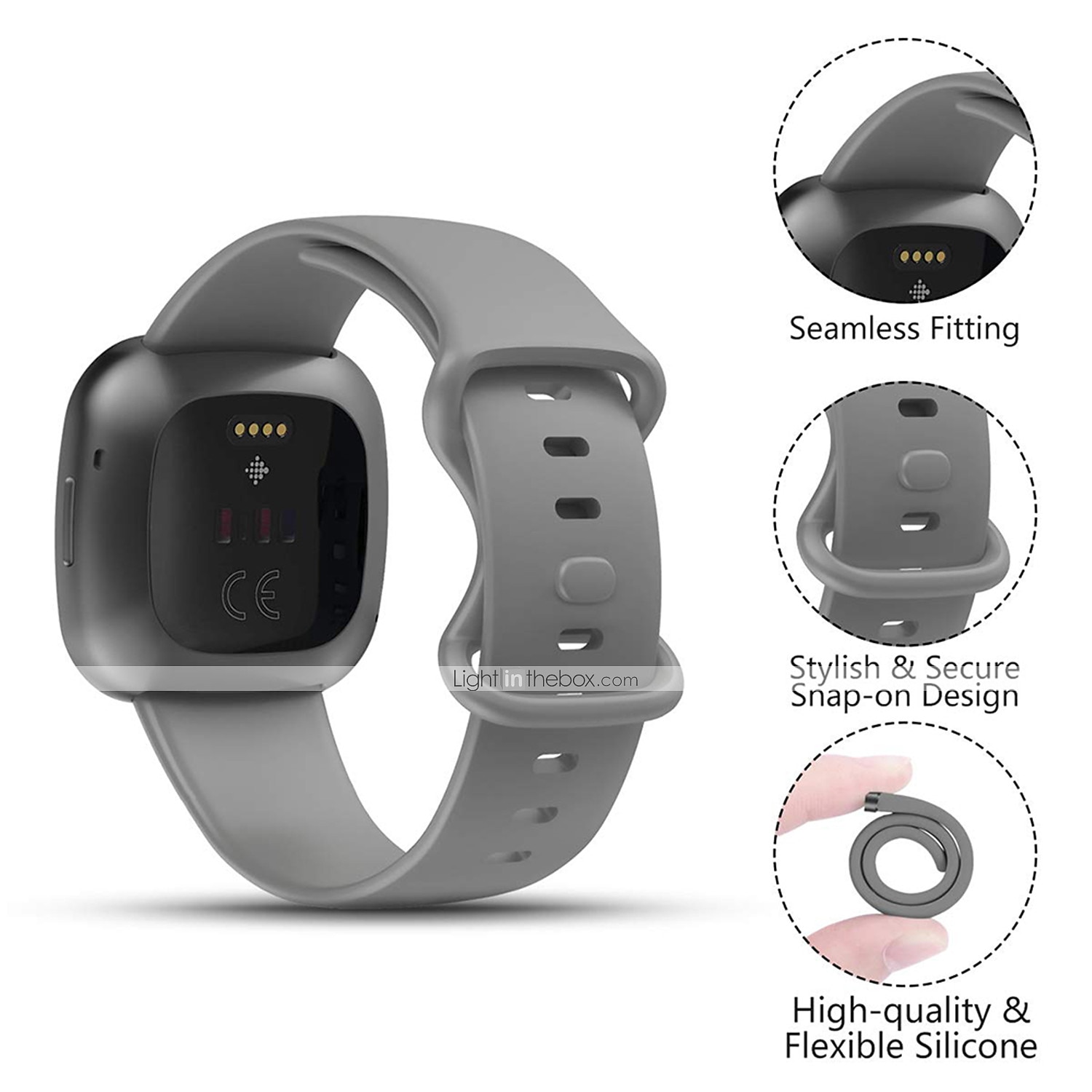 Smart Watch Band Compatible with Fitbit Versa 3 Sense Silicone Smartwatch Strap Elastic Breathable Sport Band Replacement  Wristband 2026 - $11.99 –P4