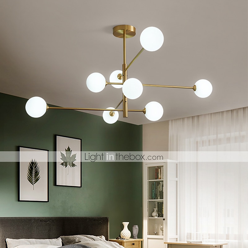 Lampadario a led 105 cm oro lampada a sospensione stile nordico led sputnik design globo paralume in vetro metallo stile moderno elettrolitico 110-120v 220-240v del 2025 a $387.19 –P2