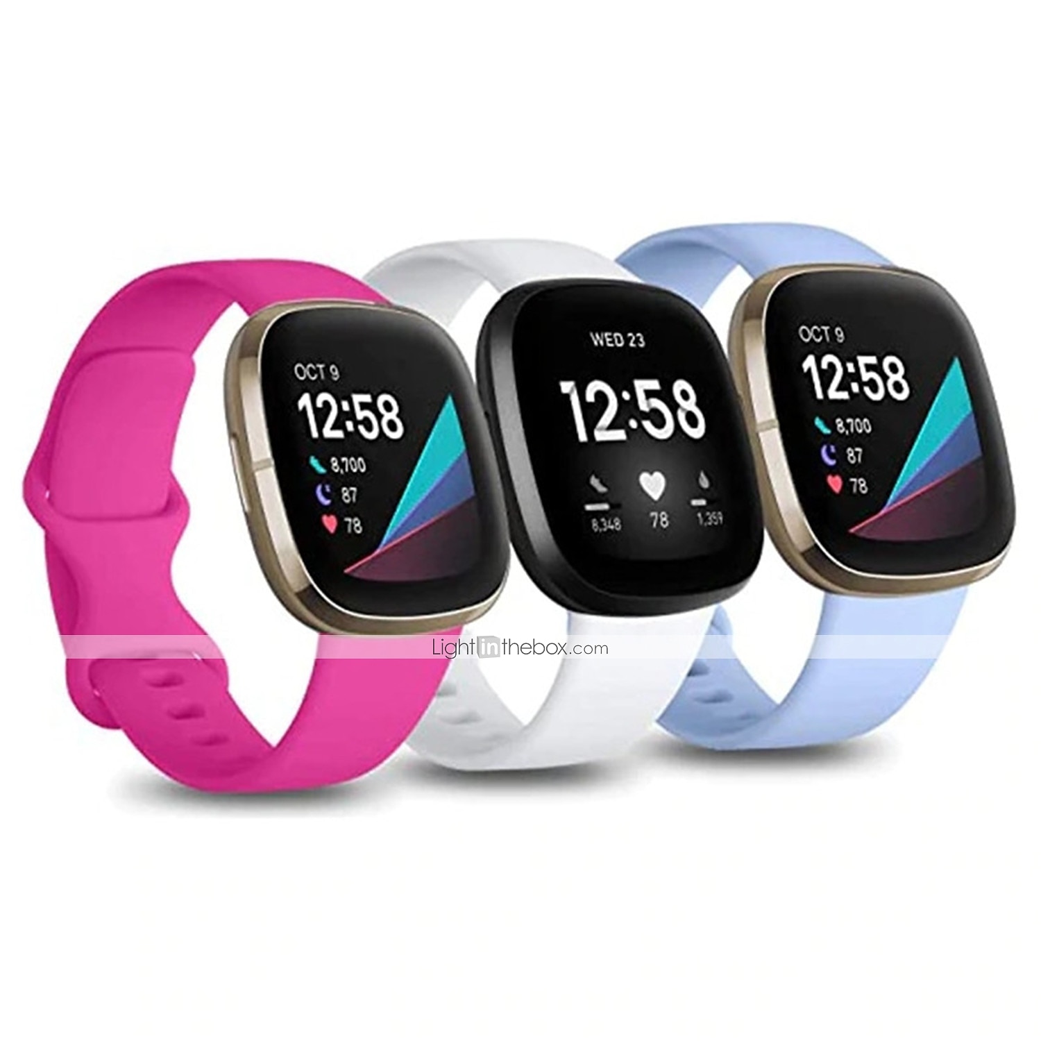 3 pezzi Cinturino per orologio  per Fitbit Versa 3 Sense Silicone morbido Sostituzione Cinghia Da donna Da uomo Impermeabile Cinturino sportivo Polsino del 2025 a $12.99 –P6