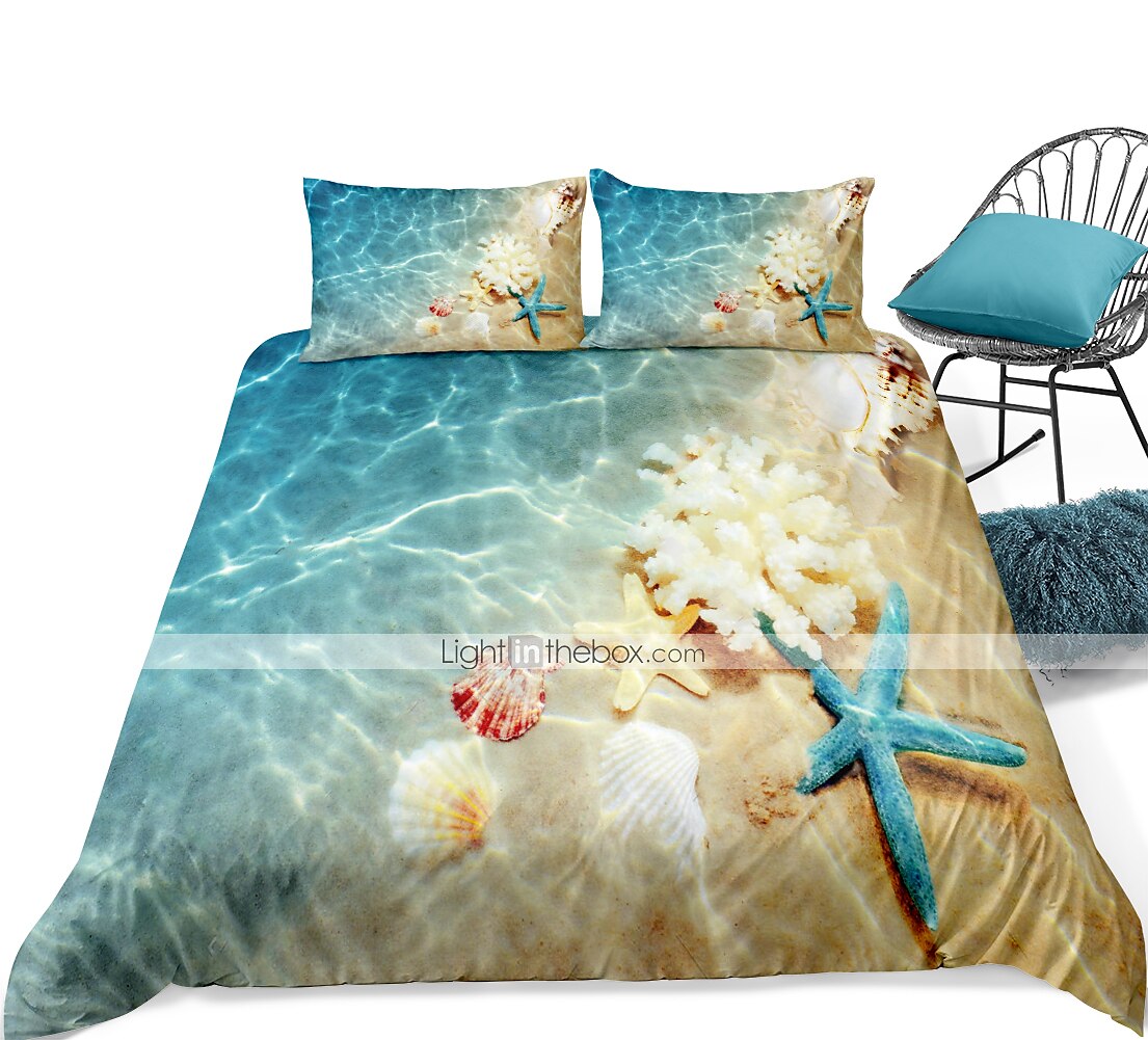 copripiumino oceano set di biancheria da letto copripiumino con 1 copripiumino o copriletto ， 1 lenzuolo ， 2 federe per matrimoniale / matrimoniale / king (1 federa per doppia / singola) del 2025 a $41.99 –P3