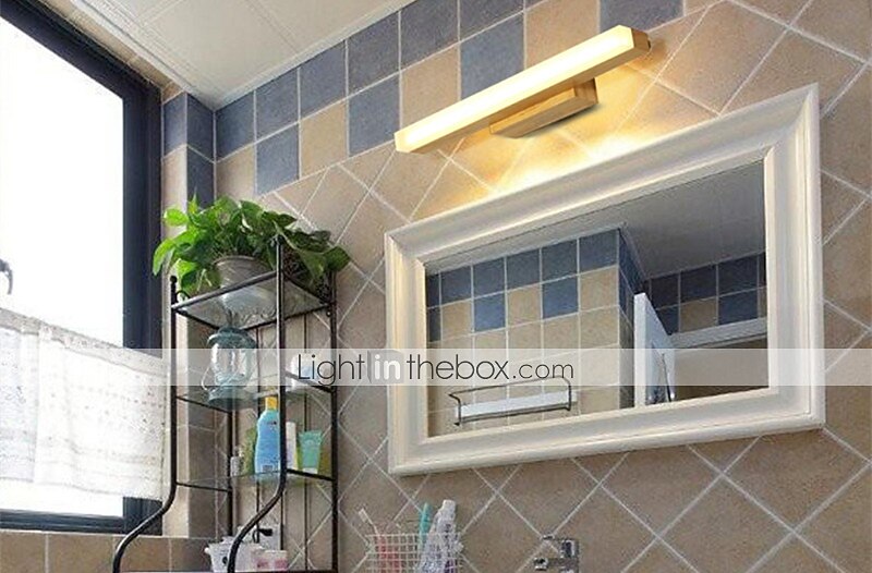 1-light 40/60/80cm lampka w łazience led lustro lampa przednia styl nordycki z litego drewna szafka łazienkowa lampa łazienka komoda prosty makijaż dziennik ściany światło 6 w/9 w/12 w 2025 - $113.99 –P3
