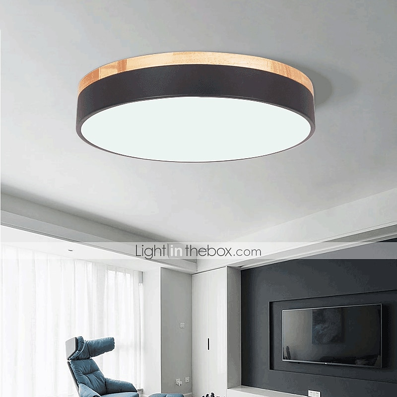 40/50/60 см светодиодный потолочный светильник в скандинавском стиле, основные светильники для скрытого монтажа, металлический сектор, окрашенная отделка, дерево, современный, белый, черный, желтый, 2026 - $227.39 –P3