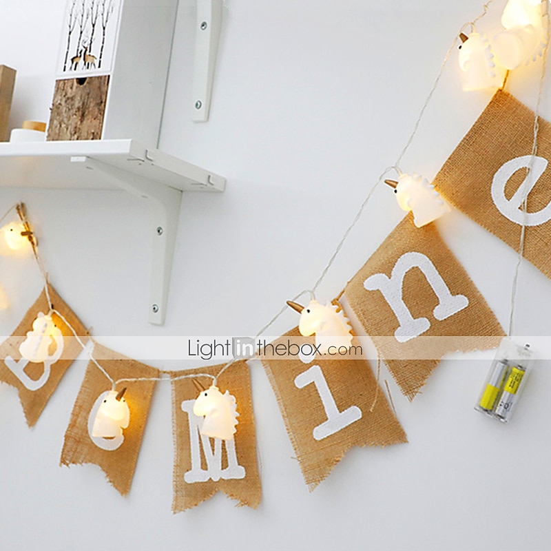 1,5 m 10leds egyszarvú mese girland húrlámpák akkumulátoros működés karácsonyi húrlámpák ünnep esküvői party családi gyerekek hálószoba dekoráció szállítás akkumulátor nélkül 2025 - $15.99 –P3