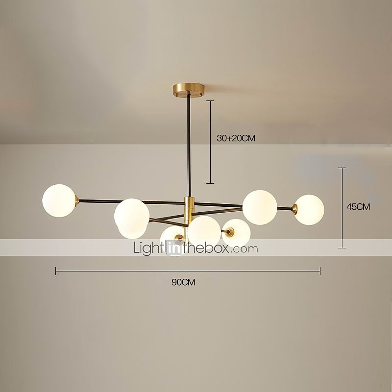 90 cm-es led csillár skandináv stílusú sputnik design függőlámpa klaszter design alumínium klaszter modern ipari galvanizált festett felületek 110-120v 220-240v 2025 - $413.69 –P4