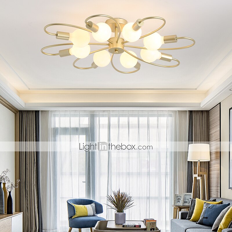 8 Köpfe LED Deckenleuchte nordischen Stil Gold Cluster Design Unterputz Lichter Metall Sputnik linear Mini lackiert Oberflächen moderne 110-120V 220-240V 2025 - $115.99 –P2