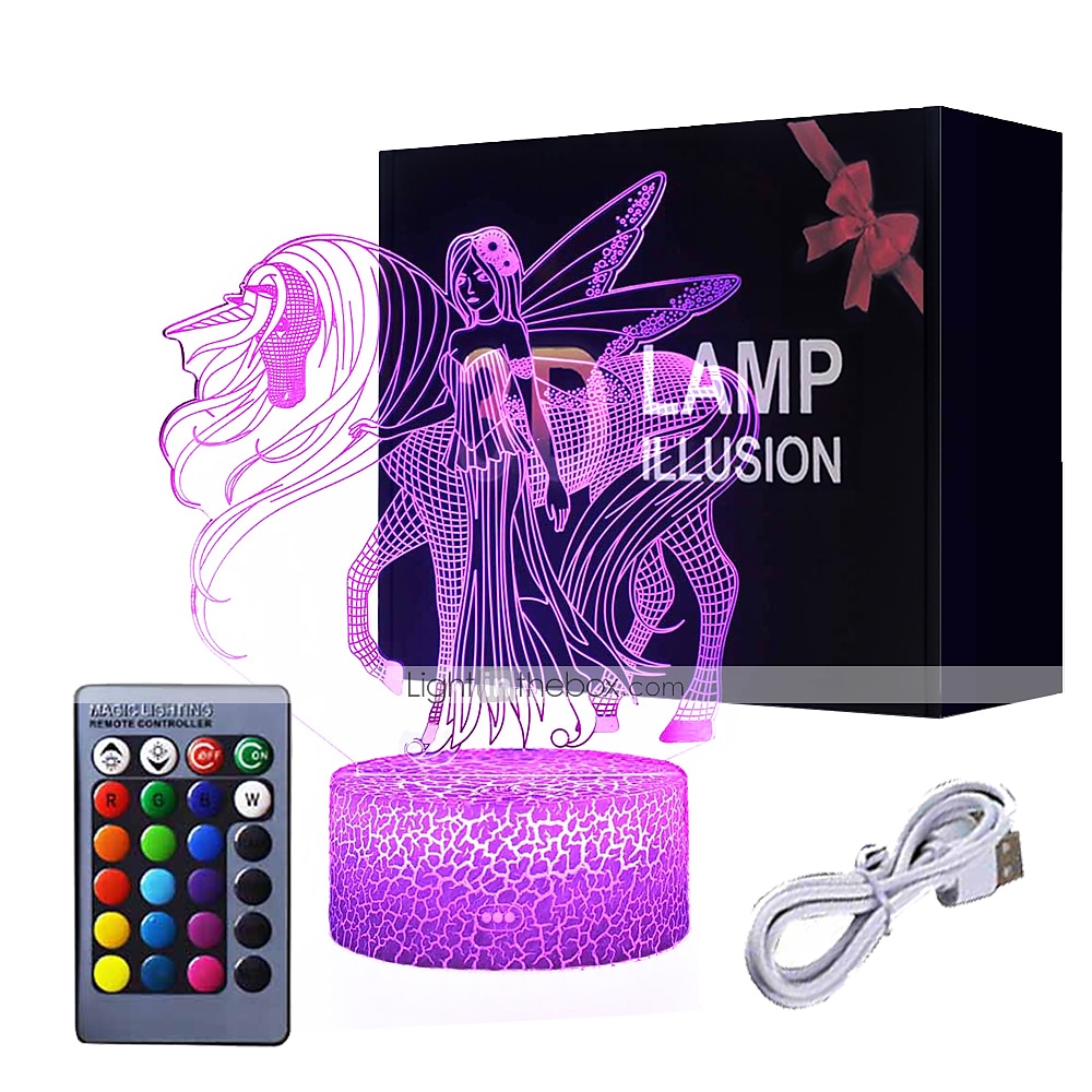 Unicorn 3D Night Light for Kids Illusion Lamp Kids 16 Colors Changing Lamp Smart Touch Remote Control Party Supplies as Birthday Xmas Gift Idea for Girls Boys 2025 - $18.99 –P1