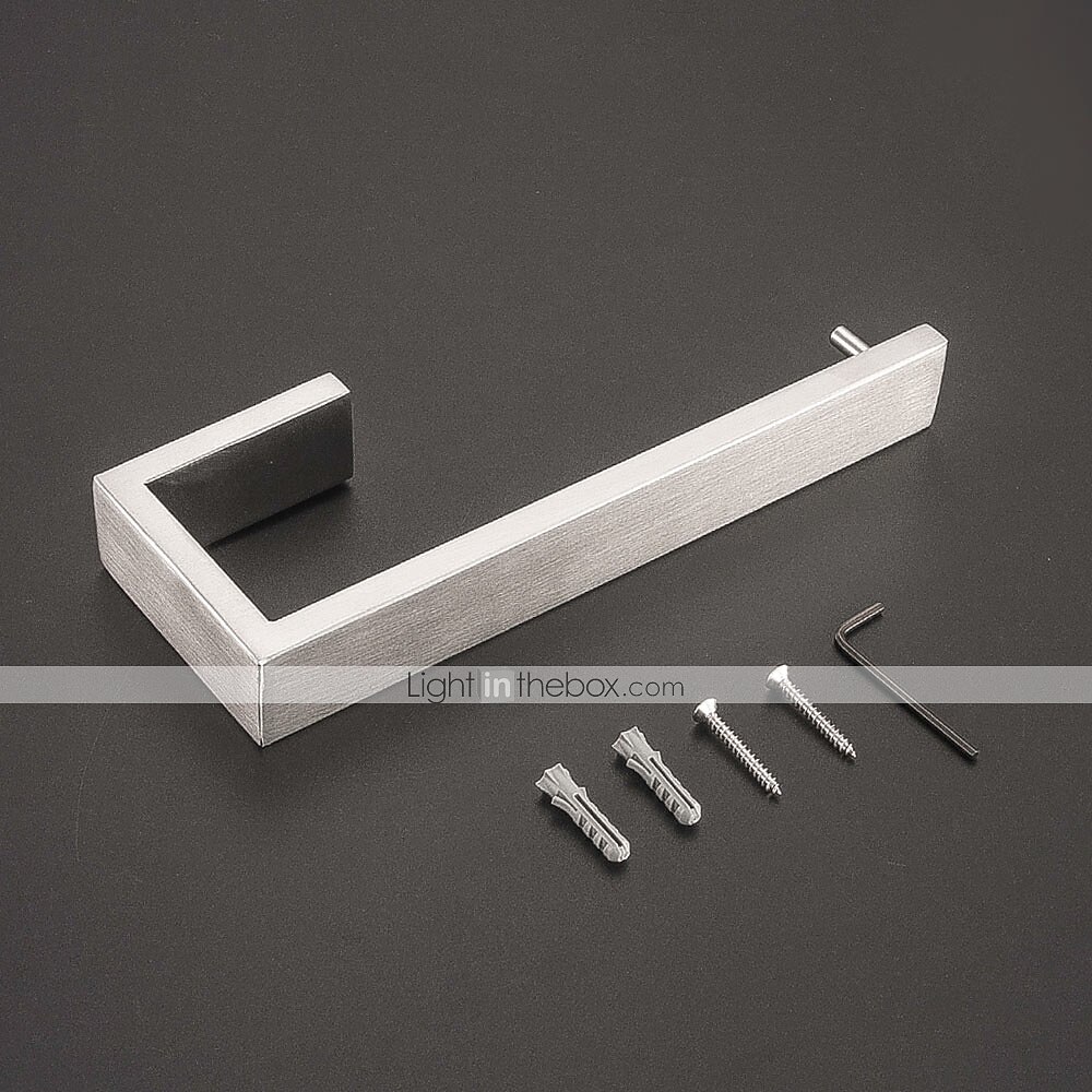 accessorio hardware per il bagno porta carta igienica / porta accappatoio e asta singola per bagno in acciaio inossidabile a parete argento spazzolato 4 pezzi / 3 pezzi / 1 pezzo del 2025 a $28.99 –P7