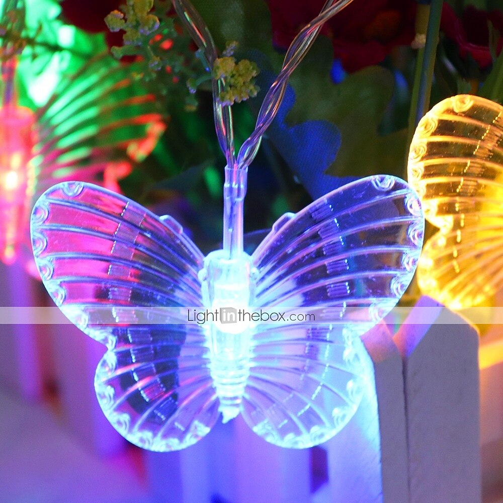 3m 20leds fjärilsgirland fairy lights, batteridrivna 1,5m 10leds ljusslingor perfekta för jul, utomhusträdgård, bröllop, födelsedagar &amp; flickrumsinredning 2025 - $13.49 –P3
