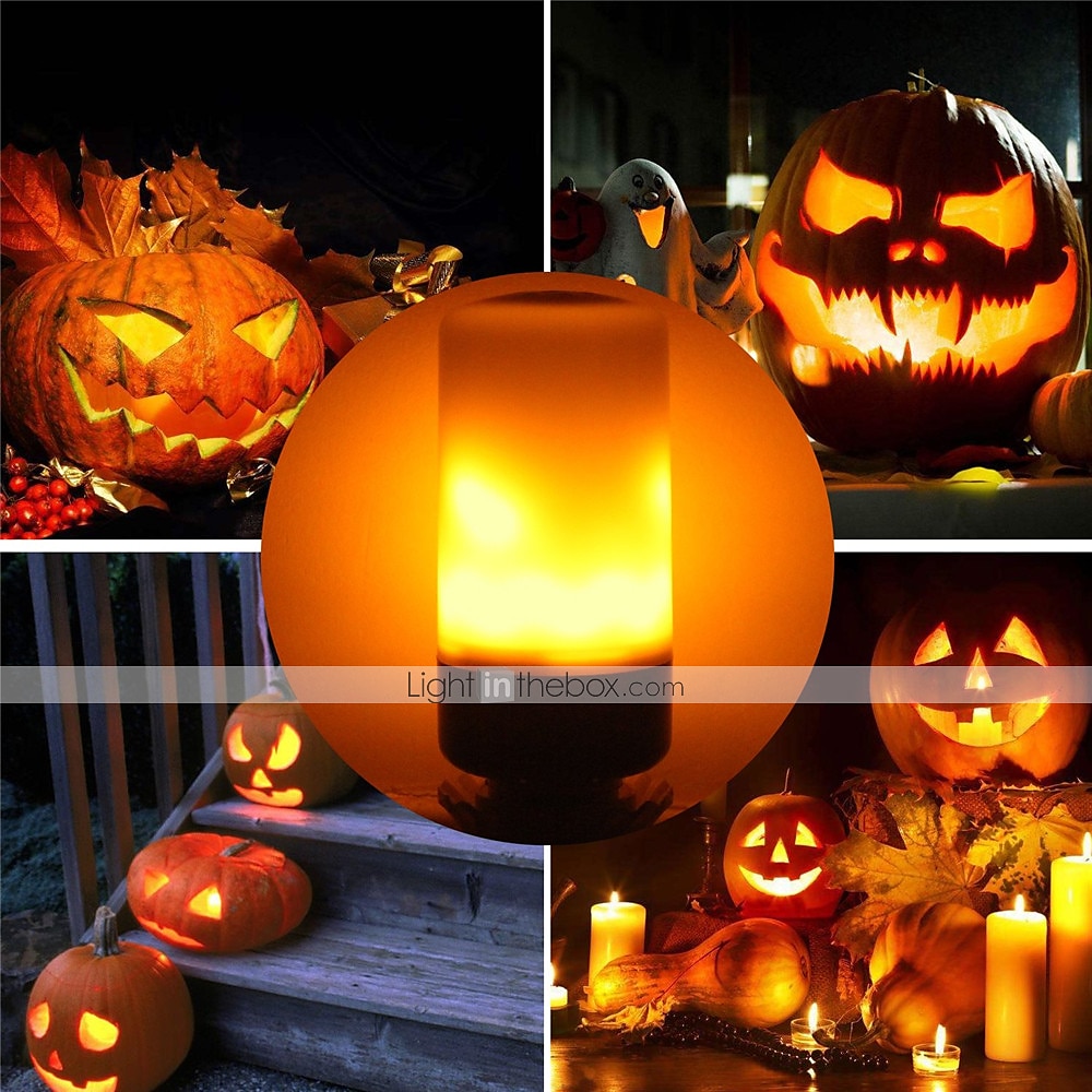 Ampoule de feu à effet de flamme LED E26-E27 Base 4 modes avec effet à l'envers Halloween Décoration d'ambiance de Noël 8W AC85-265V de 2025 ? $9.49 –P6