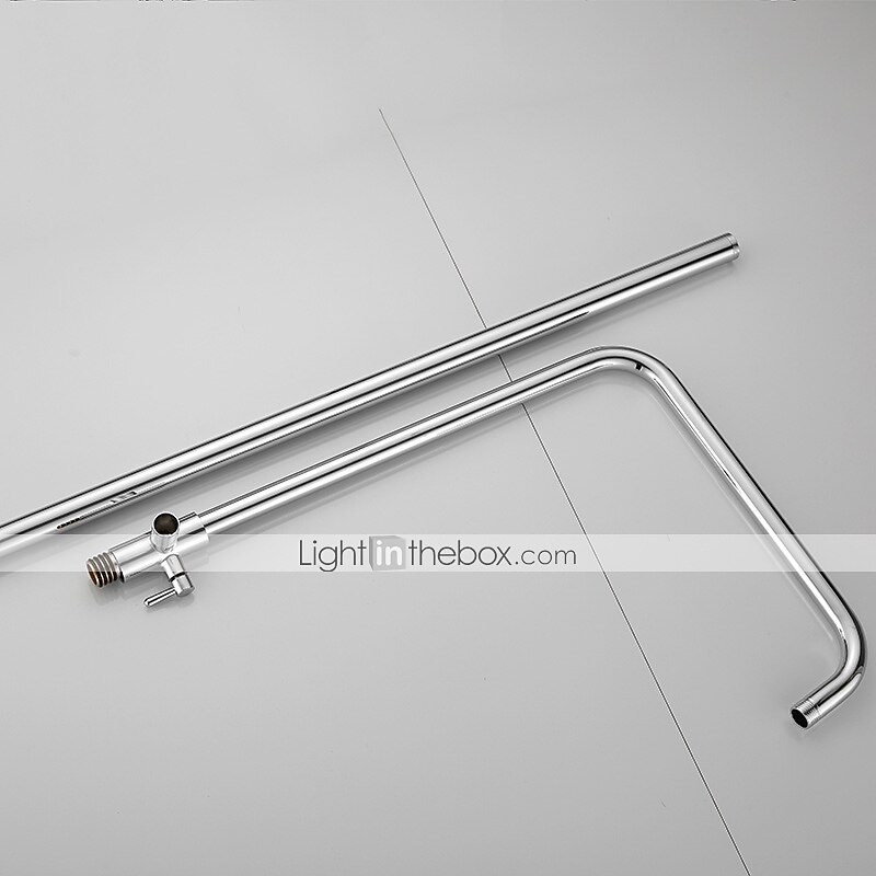 Shower Faucet,Rainfall Shower Head System / Thermostatic Mixer valve Set - Handshower Included pullout Rainfall Shower Contemporary Electroplated Mount Outside Ceramic Valve Bath Shower Mixer Taps 2025 - $307.79 –P10