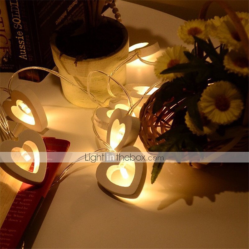 Elegant Wedding Reception Party 3M 20LEDs 1.5M 10LEDs Heart Shape LED Fairy String Lights for Holiday Party Wedding Christmas Lighting Delivery Battery Powered Without Battery 2025 - $14.49 –P3