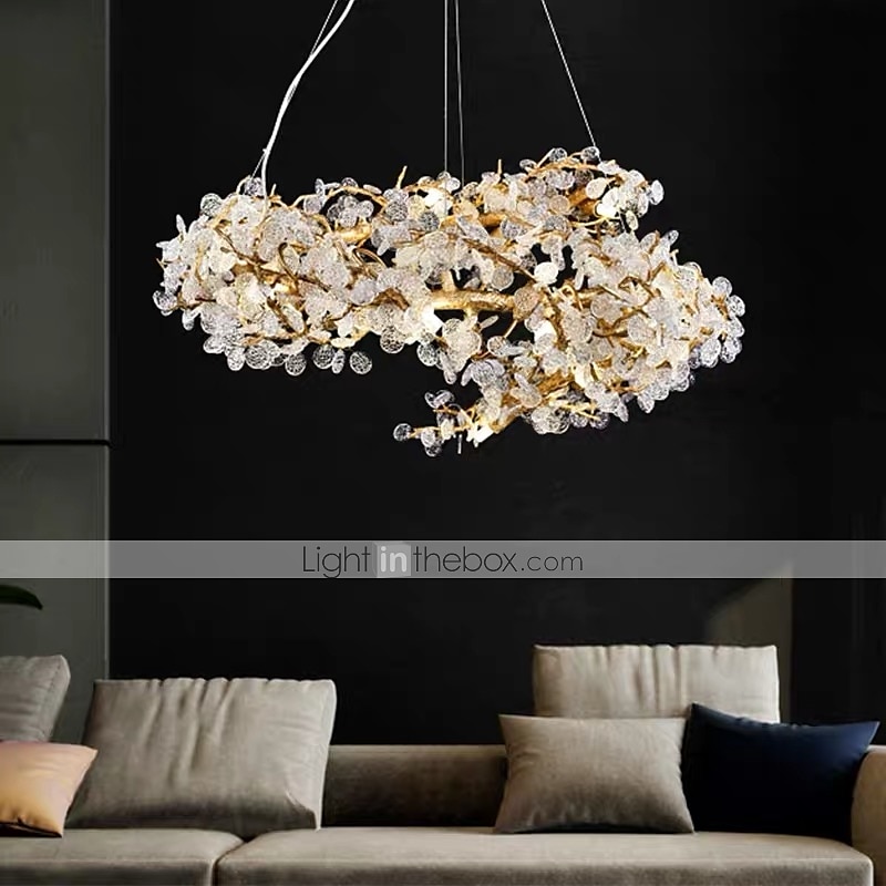 60 cm LED Gold Chandelier Dimmable Dendritic Structure Spiral Circle Shape Pendant Light Modern Aluminum Anodized 110-120V 220-240V 2025 - $1633.29 –P1
