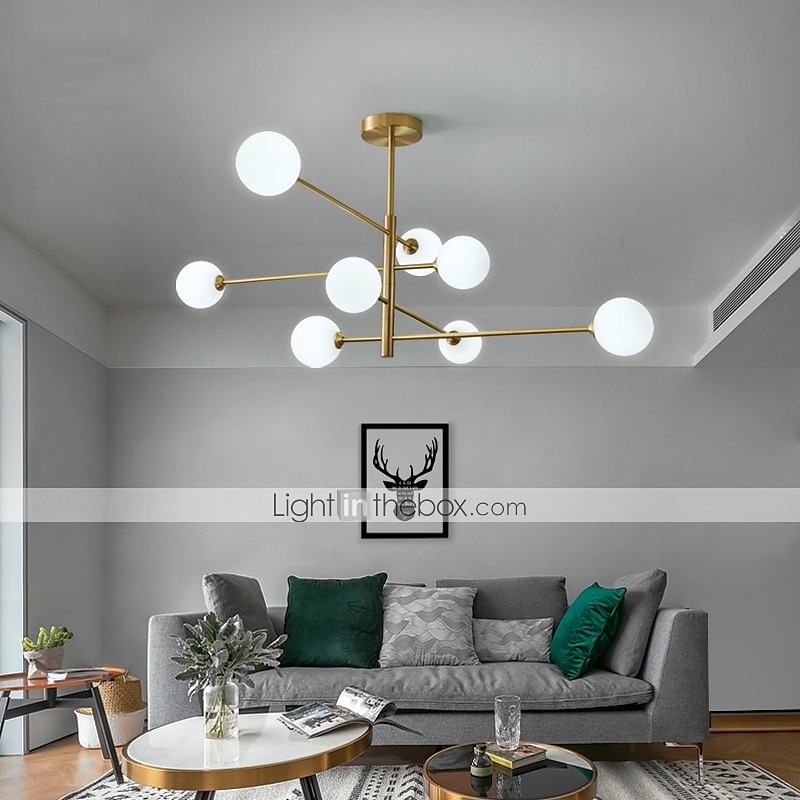 Lampadario a led 105 cm oro lampada a sospensione stile nordico led sputnik design globo paralume in vetro metallo stile moderno elettrolitico 110-120v 220-240v del 2025 a $387.19 –P4