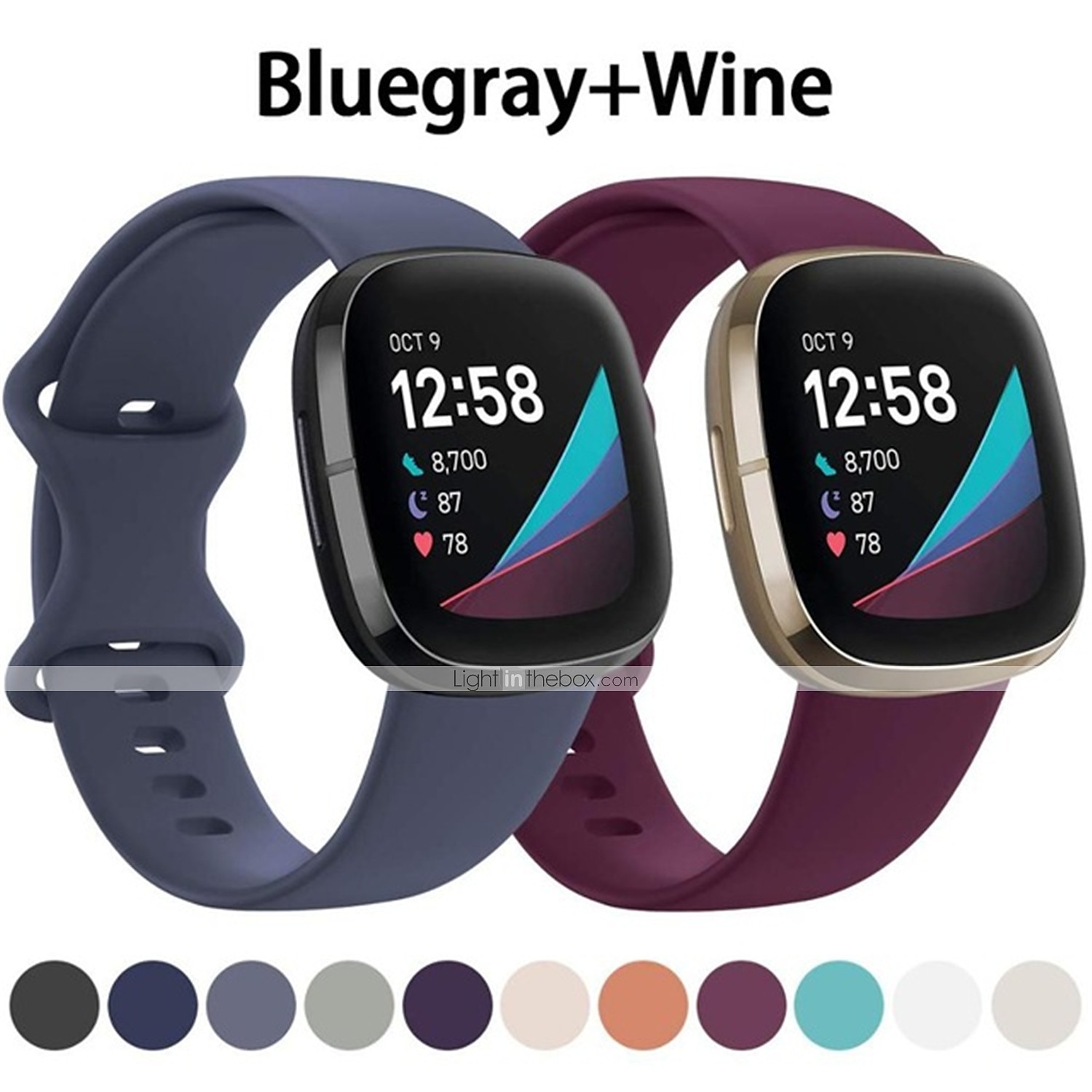2-pak Slimme horlogeband Compatibel met: Fitbit Versa 4 Sense 2 Versa 3 Sense Zachte siliconen Smartwatch Band Waterbestendig Verstelbaar Ademend Sportband Vervanging Polsbandje 2026 - $11.99 –P21