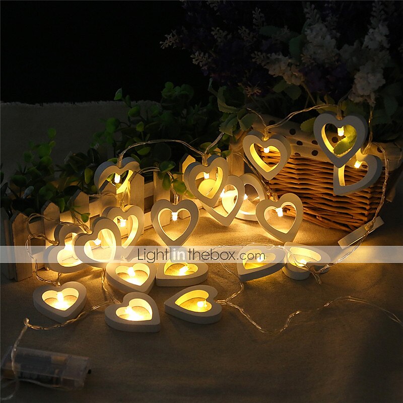 Elegant Wedding Reception Party 3M 20LEDs 1.5M 10LEDs Heart Shape LED Fairy String Lights for Holiday Party Wedding Christmas Lighting Delivery Battery Powered Without Battery 2025 - $14.49 –P2