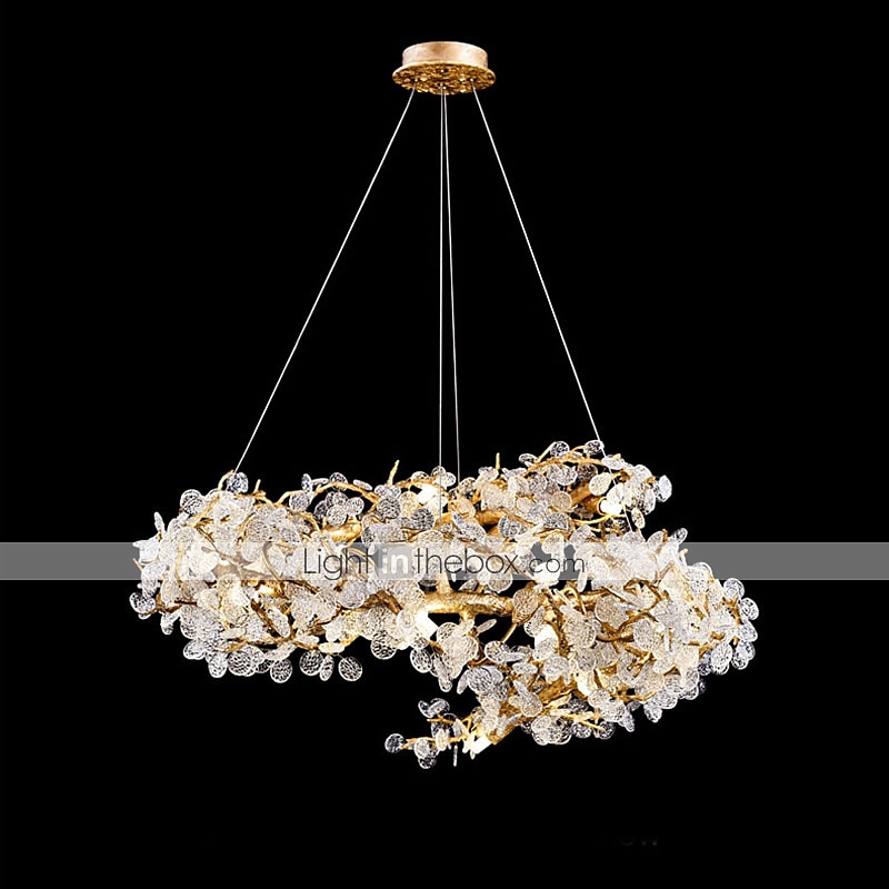 60 cm LED Gold Chandelier Dimmable Dendritic Structure Spiral Circle Shape Pendant Light Modern Aluminum Anodized 110-120V 220-240V 2025 - $1633.29 –P5